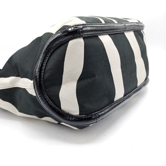 KATE SPADE Zebra Hobo Bag | Iconic | Y2K Canvas & Patent Leather | Green Lining - Picture 11 of 16